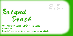 roland droth business card